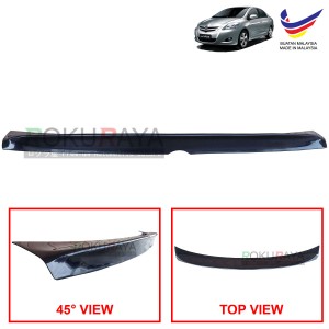 Toyota Vios Dugong NCP93 (2nd Gen) 2007-2013 Ducktail ABS Plastic OEM Rear Bonnet Trunk Boot Lip Spoiler (Black)
